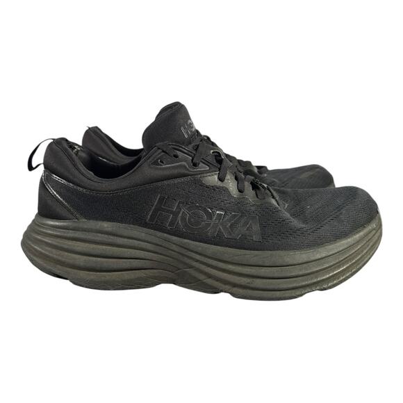 HOKA ONE ONE Men’s Bondi 8 Running Shoes All Black Size 13 Sneakers - Picture 1 of 8